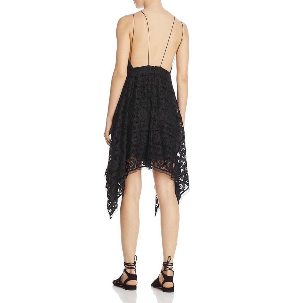 Free People Black Asymmetrical Lace Dress Backless - Picture 2 of 6